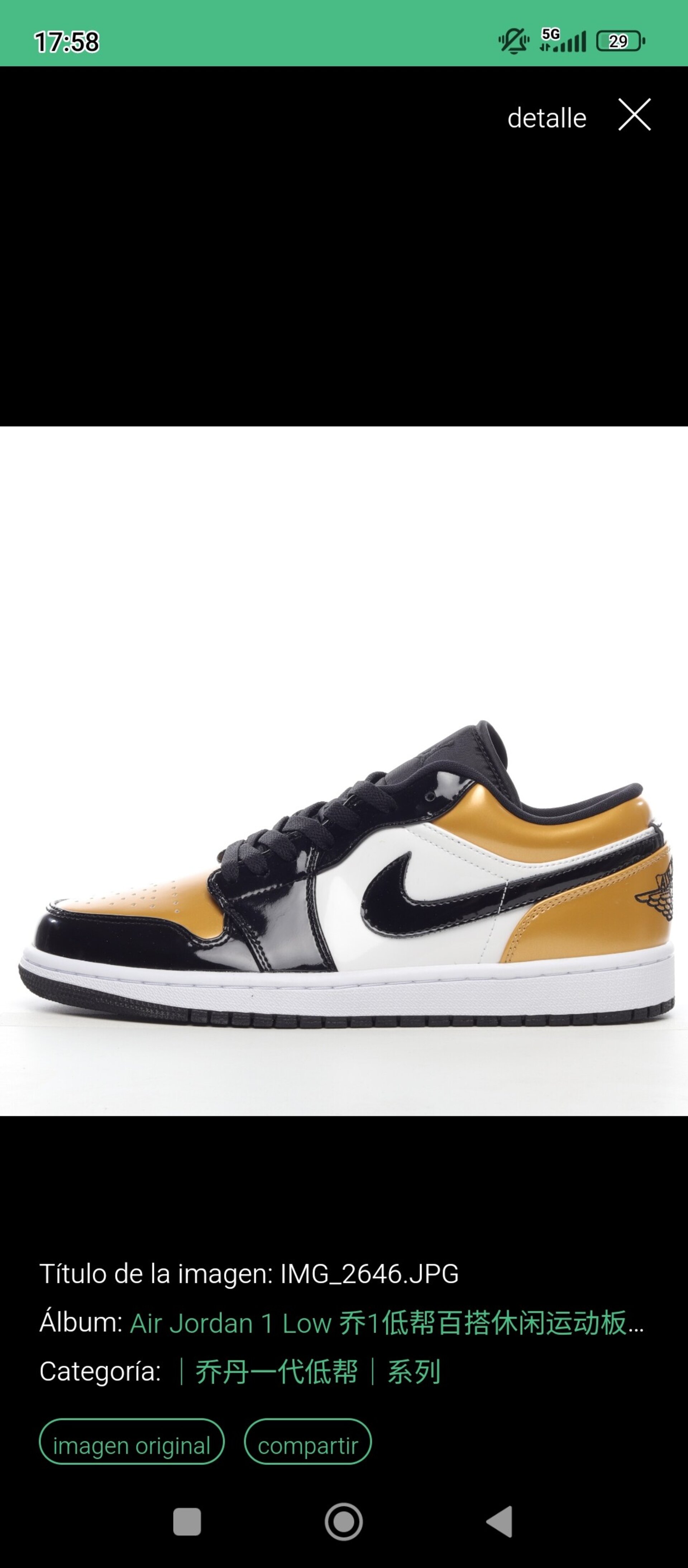 Jordan Low 1 oro/negra - 8